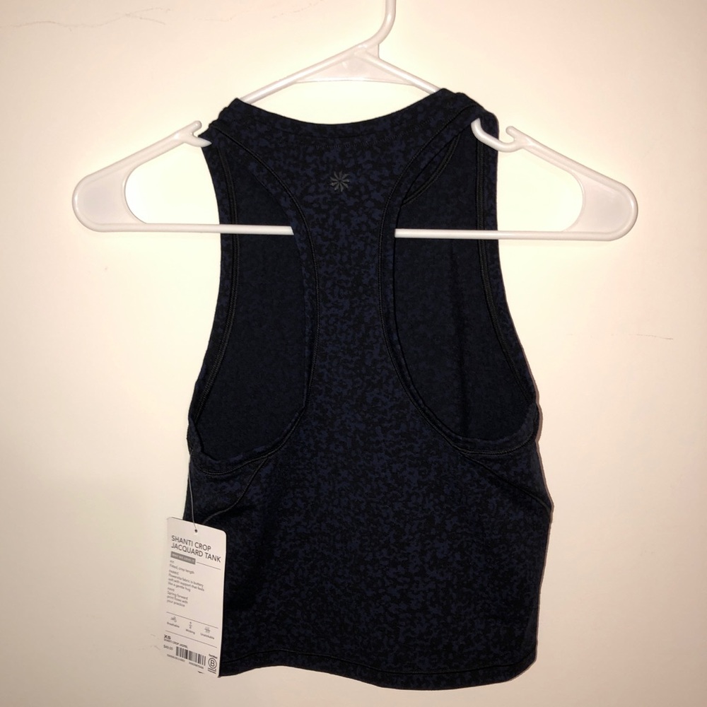 NWOT XS Athleta cropped tank - dark blue patterned